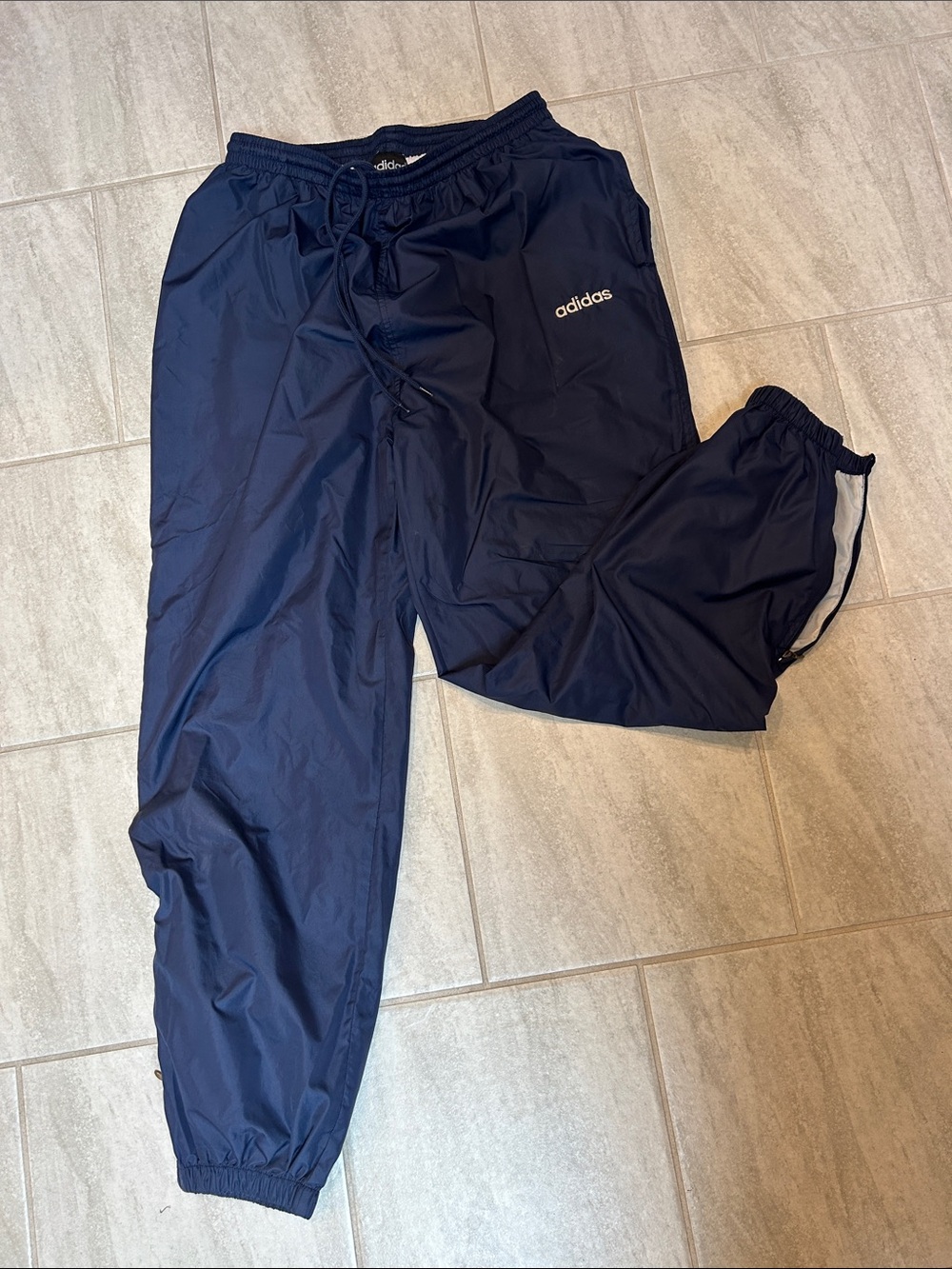adidas Men's Navy Blue Track Pants with Elastic Waist
